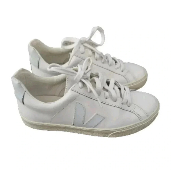 Veja Womens Esplar Sneaker Extra White & Menthol Sustainable Minimalist Shoe 6 - Picture 3 of 16